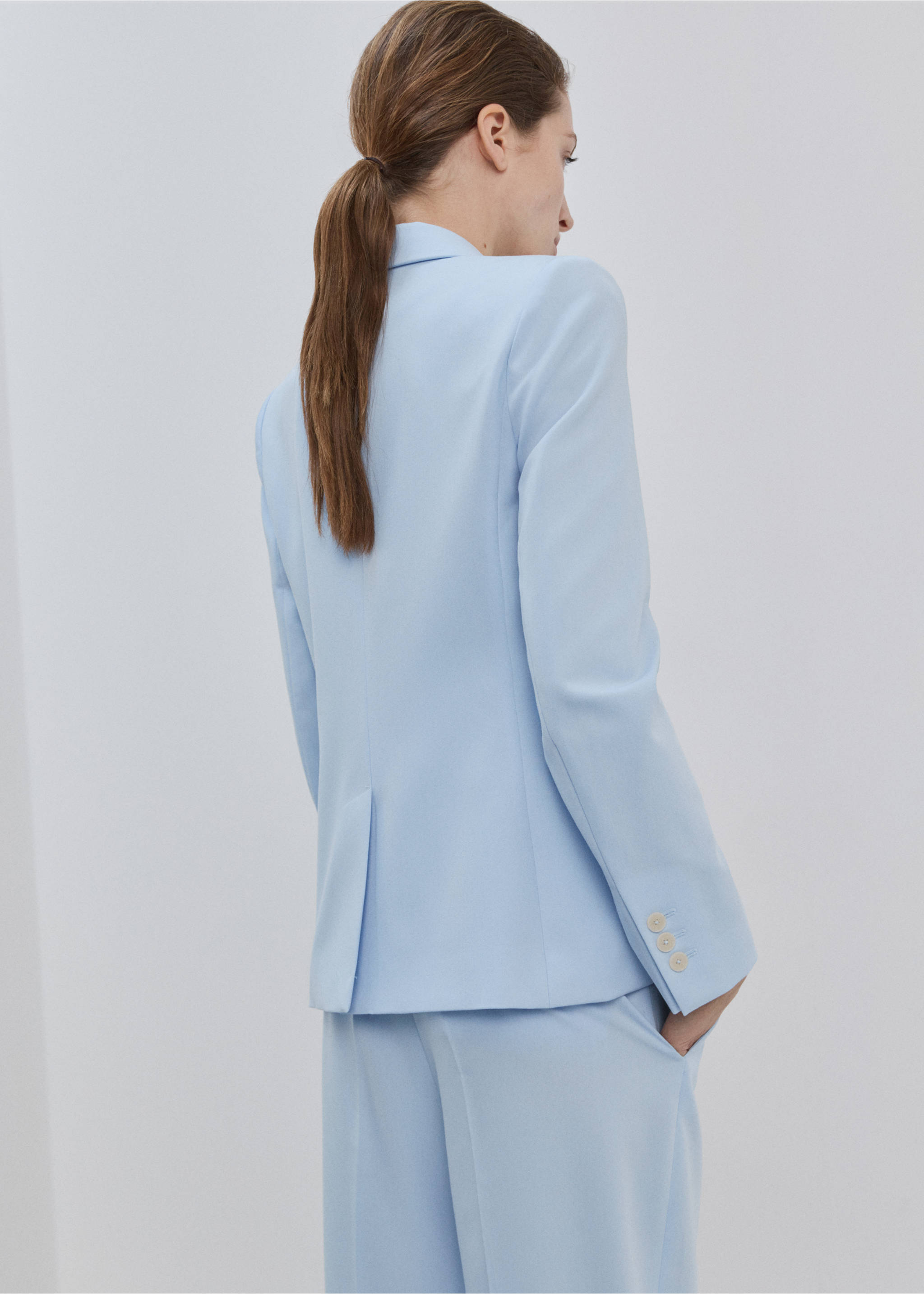 Fitted suit blazer - Reverse of the article, Blue. Ref: 27041294-00.