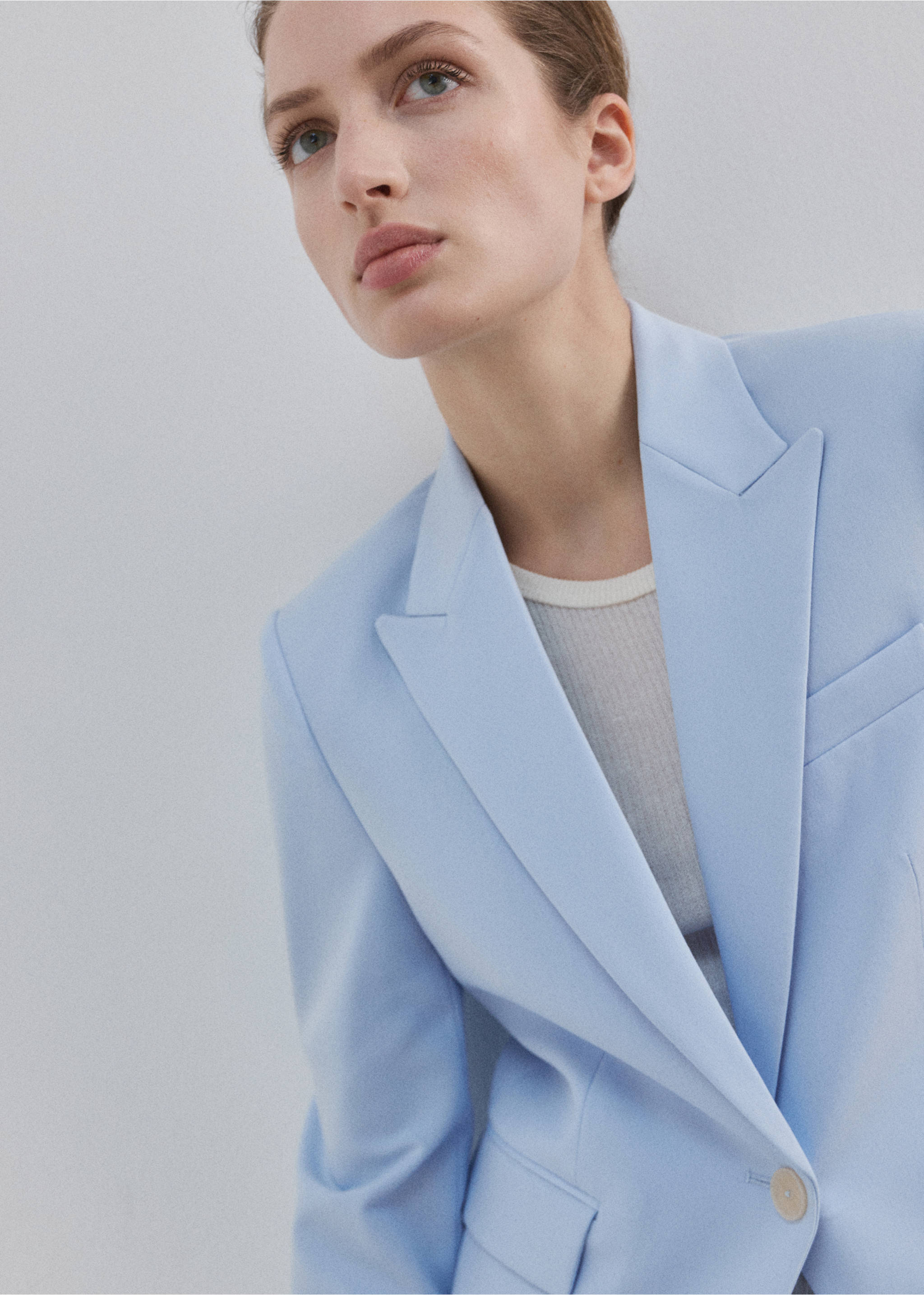 Fitted suit blazer - Details of the article 1, Blue. Ref: 27041294-00.