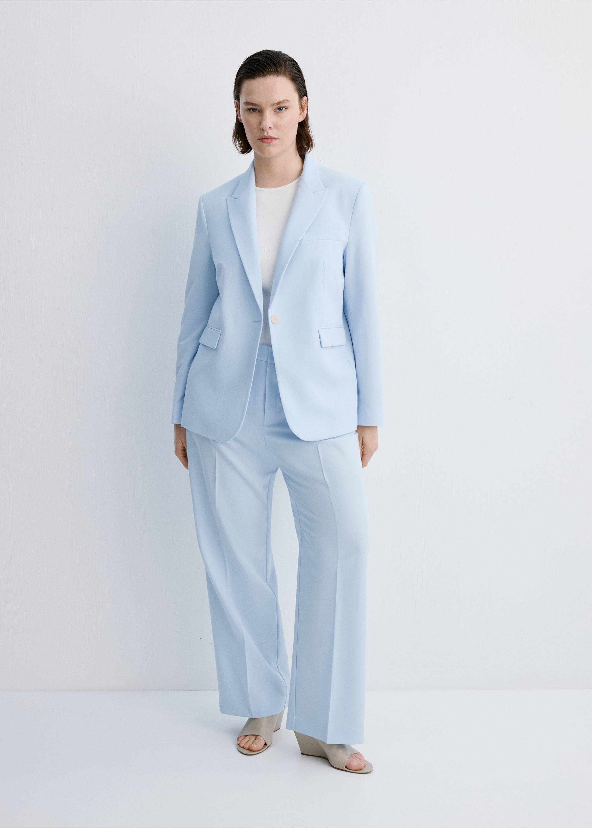 Fitted suit blazer - Details of the article 3, Blue. Ref: 27041294-00.