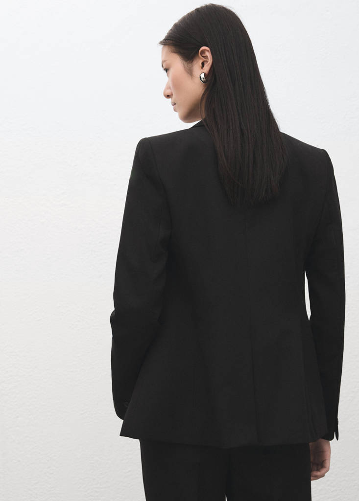 Fitted suit blazer — Black