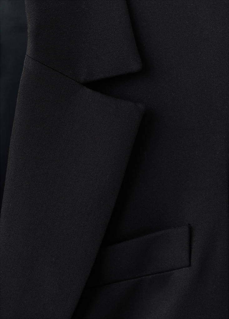 Fitted suit blazer — Black