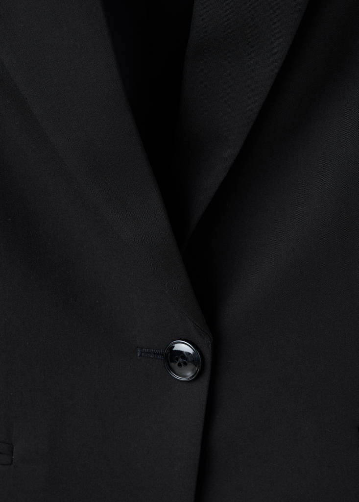 Fitted suit blazer — Black