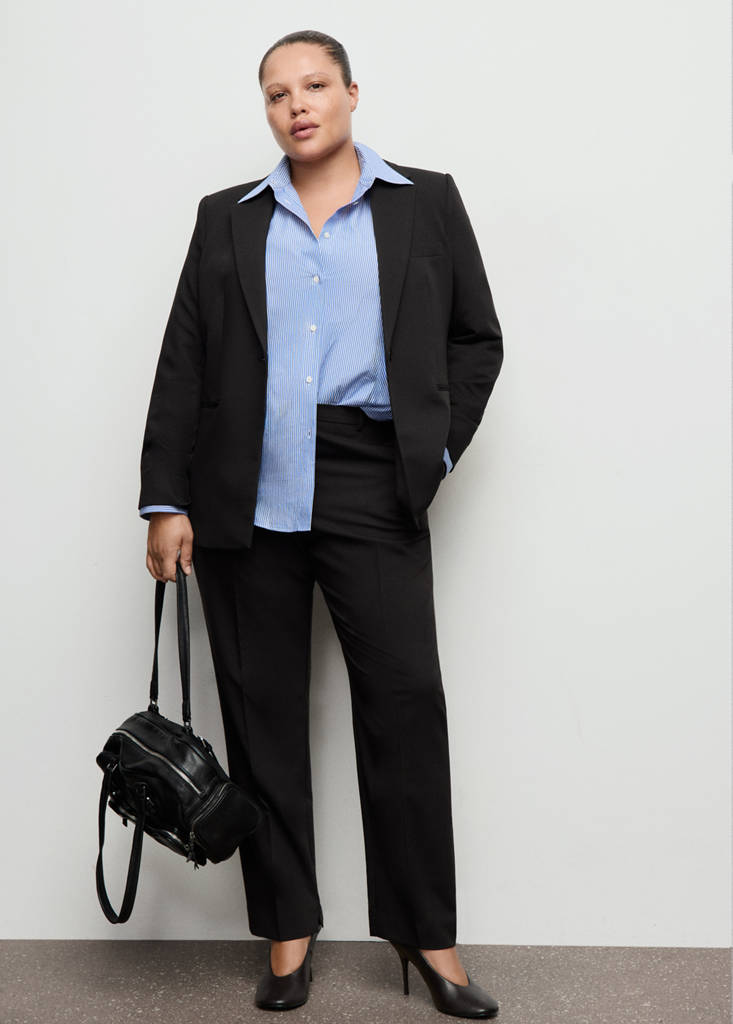 Fitted suit blazer — Black