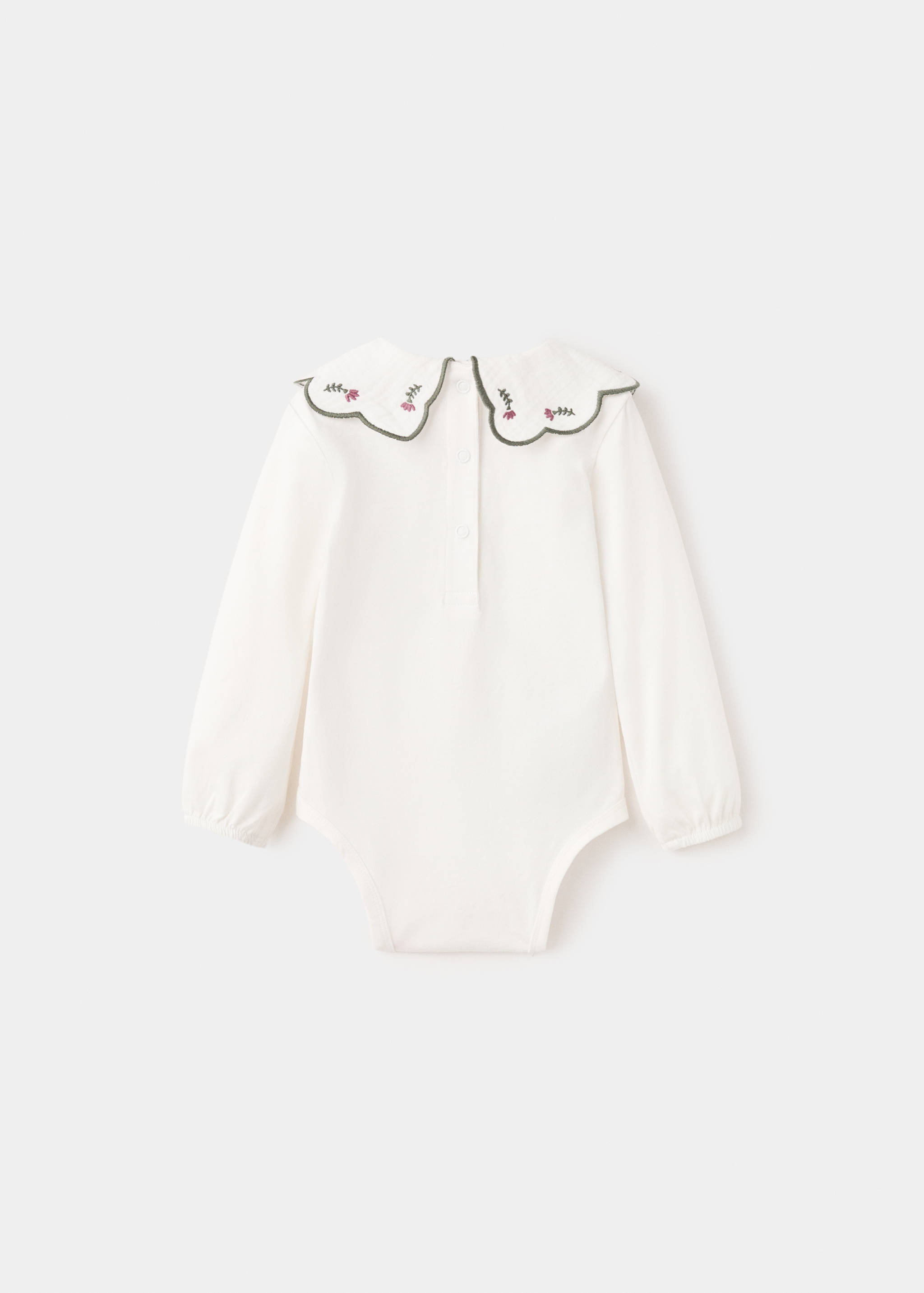 Embroidered babydoll-neck body - Reverse of the article