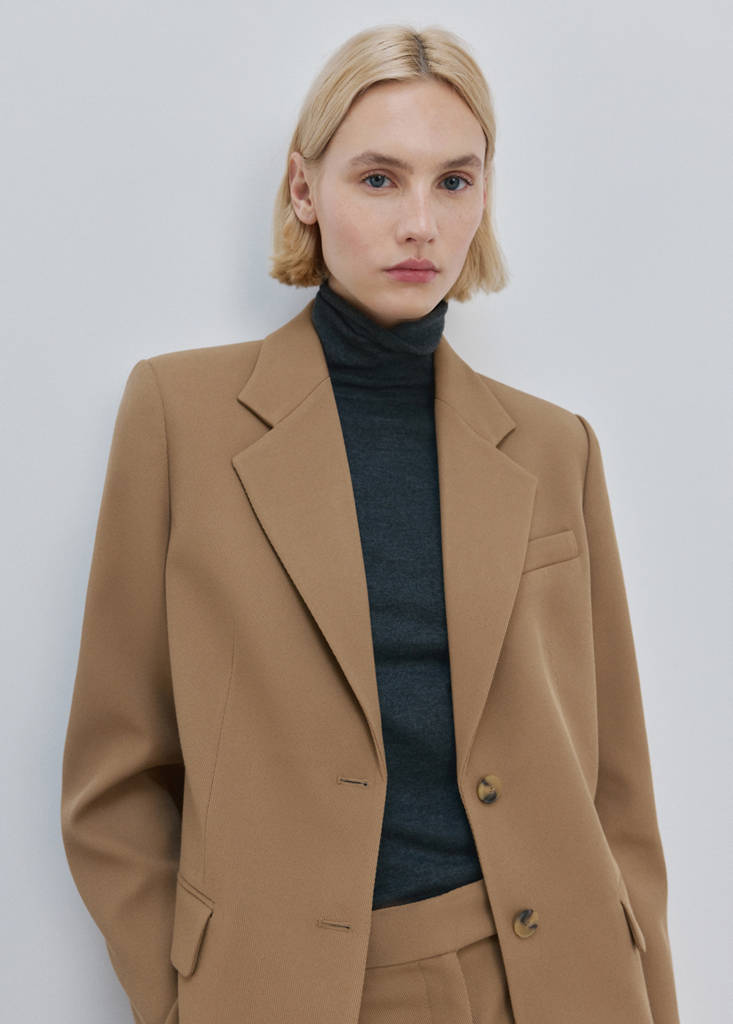 Double-breasted suit blazer