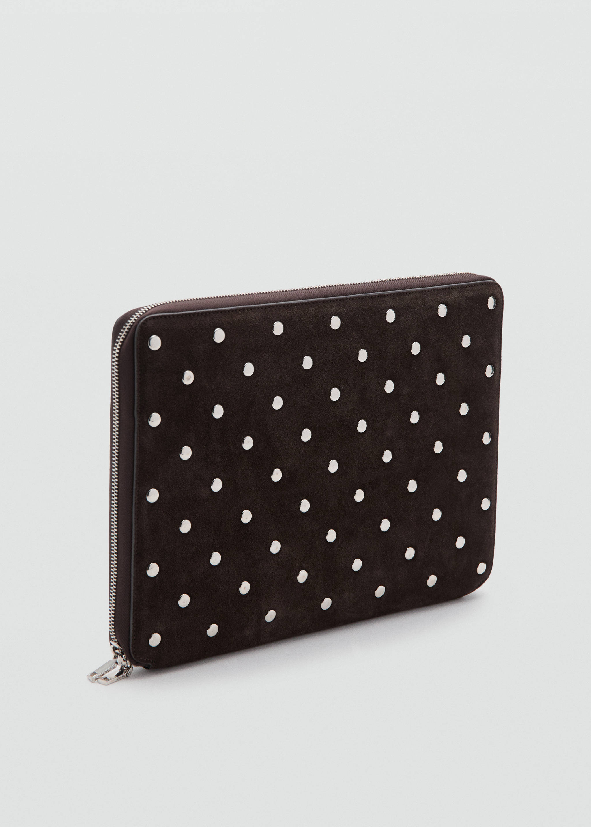 Studded leather laptop case - Medium plane