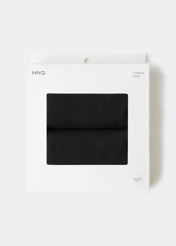 Pack of 2 stretch cotton t-shirts — Black
