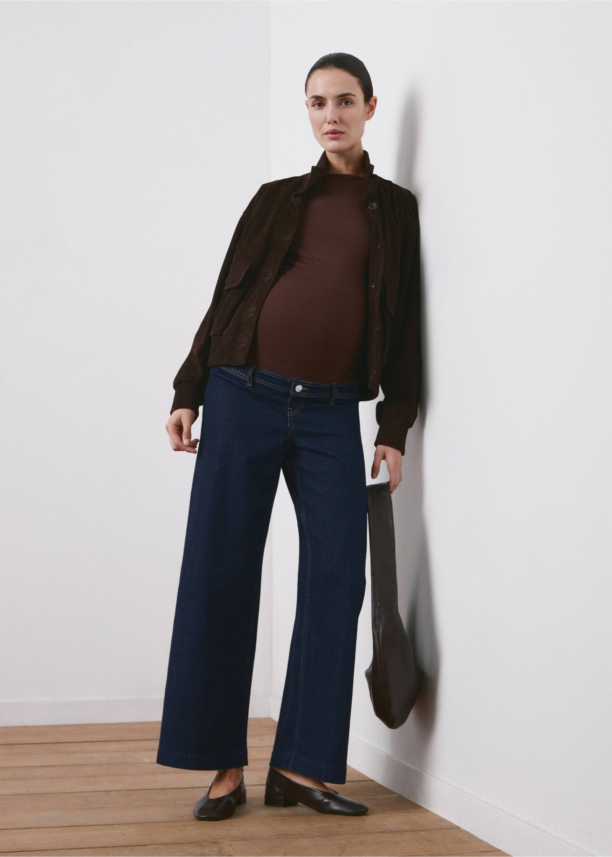 Wide leg maternity jeans - General plane, Open Blue. Ref: 27041303-00.