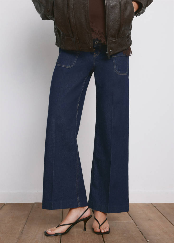 Wide leg premamá jeans with pockets — Open Blue