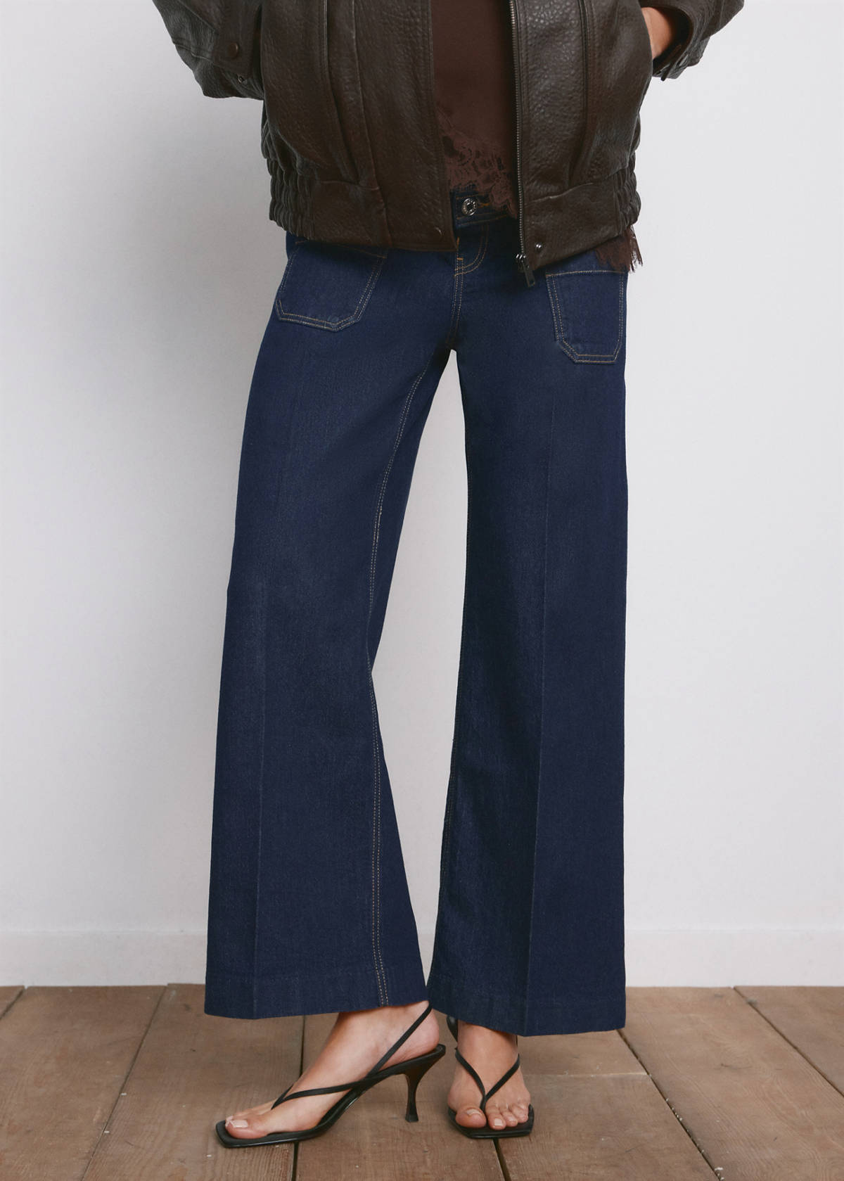 Wide leg premamá jeans with pockets — Open Blue