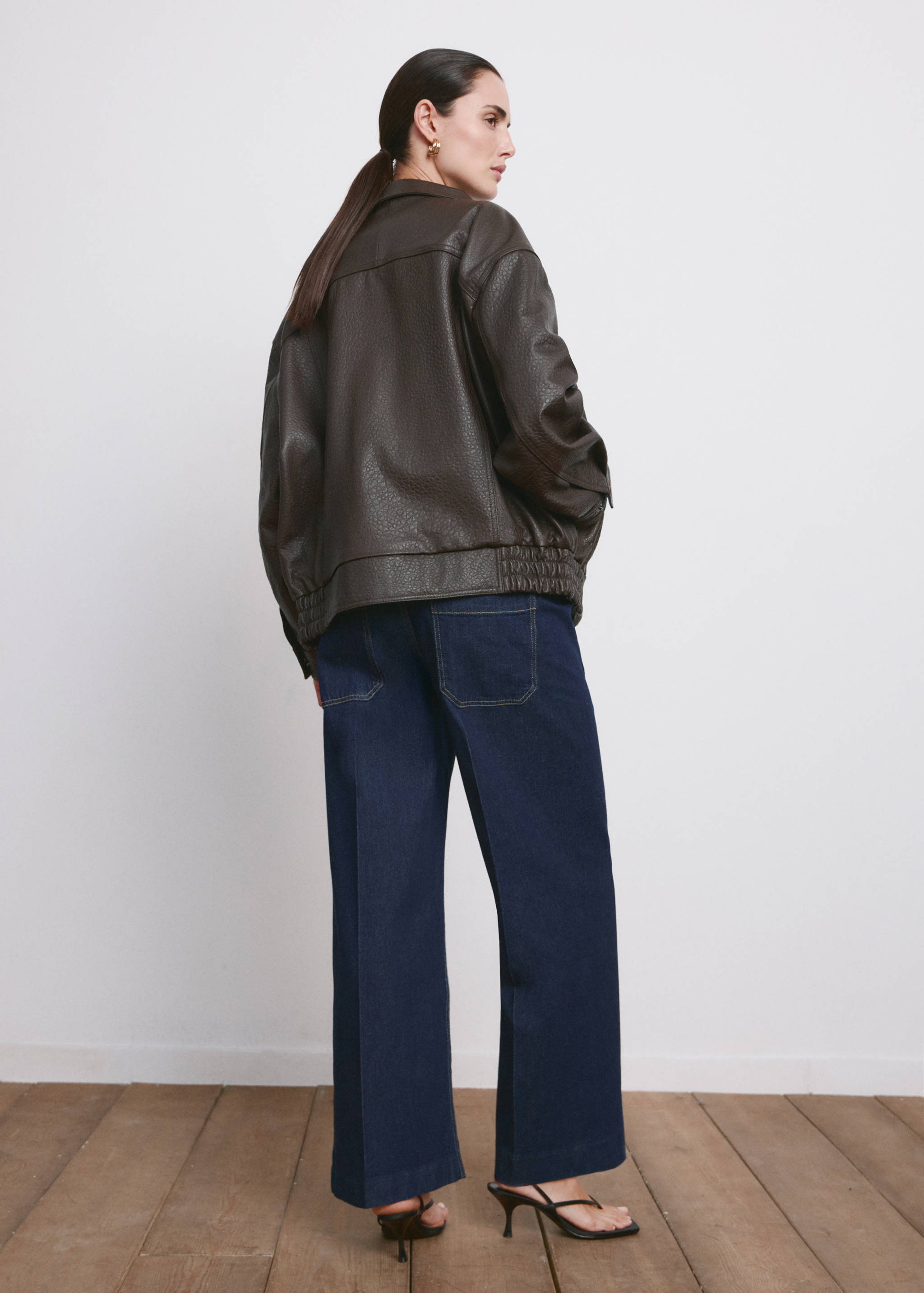 Jeans wide leg bolsillos premamá - Reverso del artículo