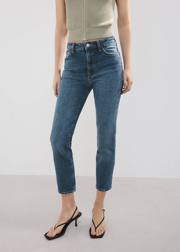 Claudia slim-fit cropped jeans — Dark Blue