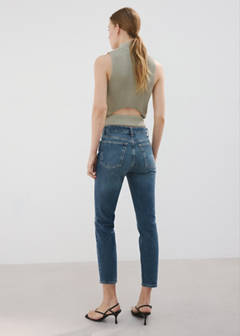 Claudia slim-fit cropped jeans — Dark Blue 3