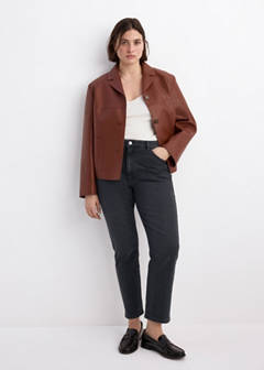 Claudia slim-fit cropped jeans — Black denim 7