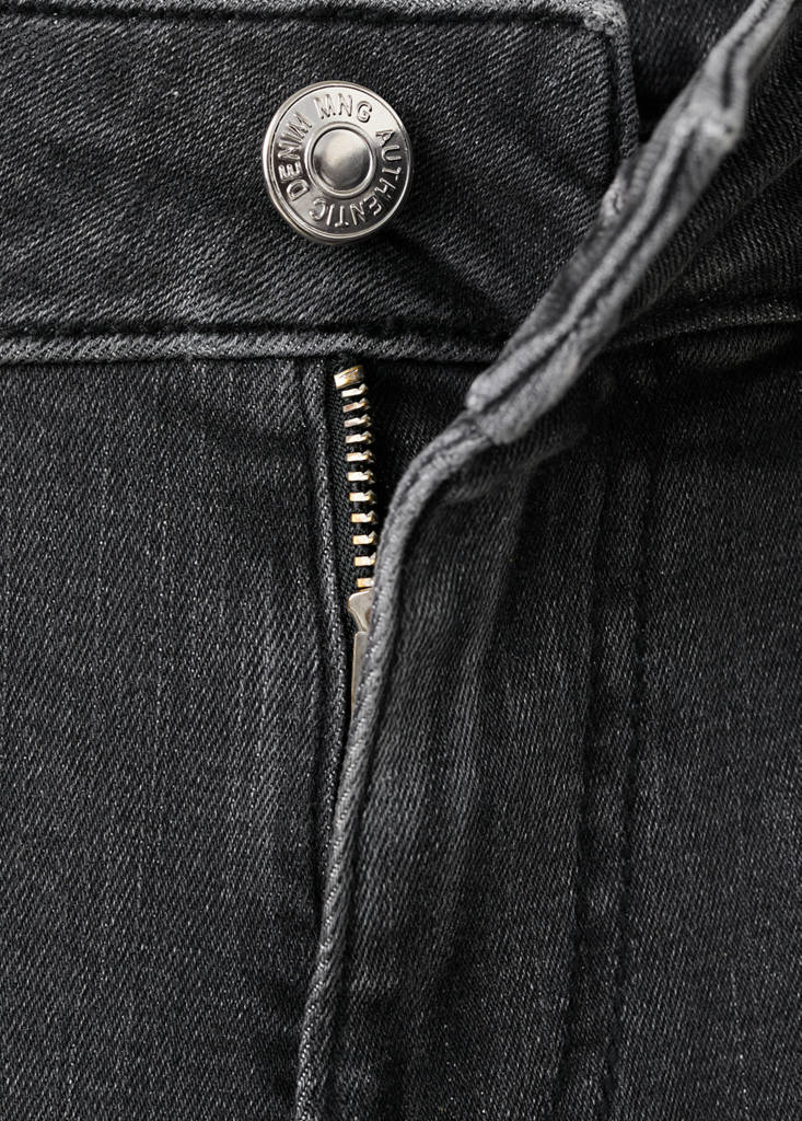 Rhinestone flare jeans — Black denim