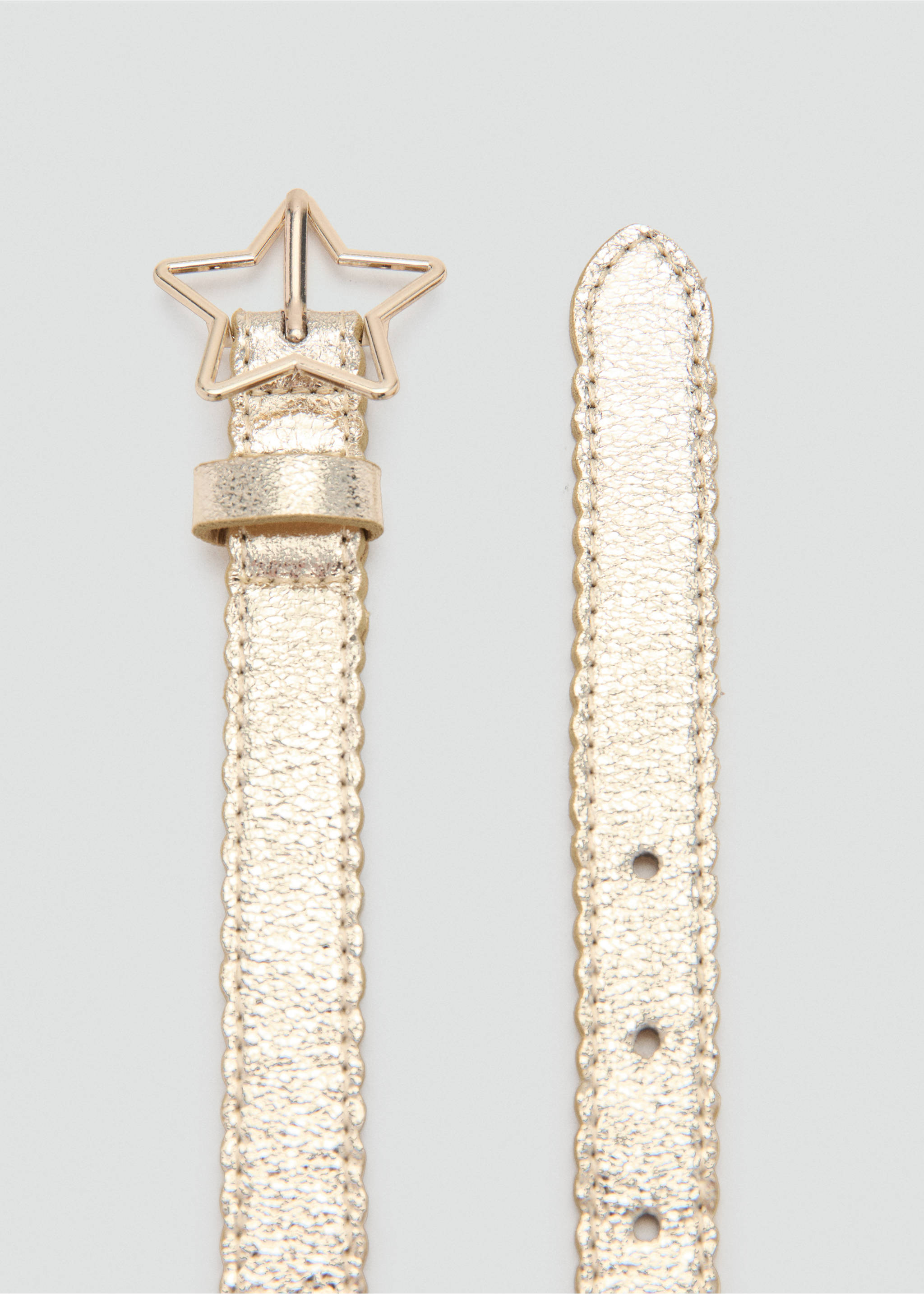 Belt with star buckle - Details of the article 1, Gold. Ref: 27041312-00.