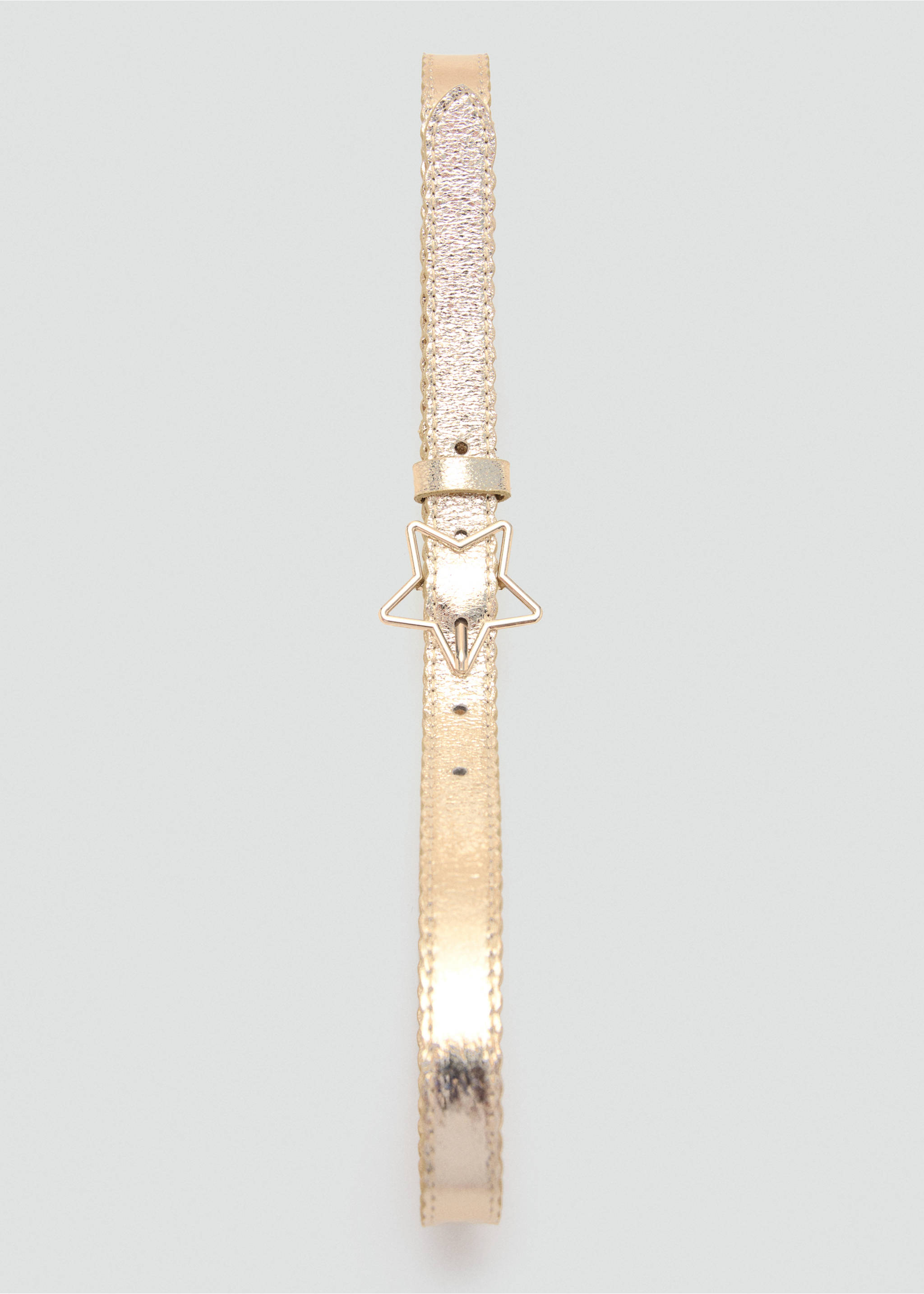 Belt with star buckle - Details of the article 2, Gold. Ref: 27041312-00.