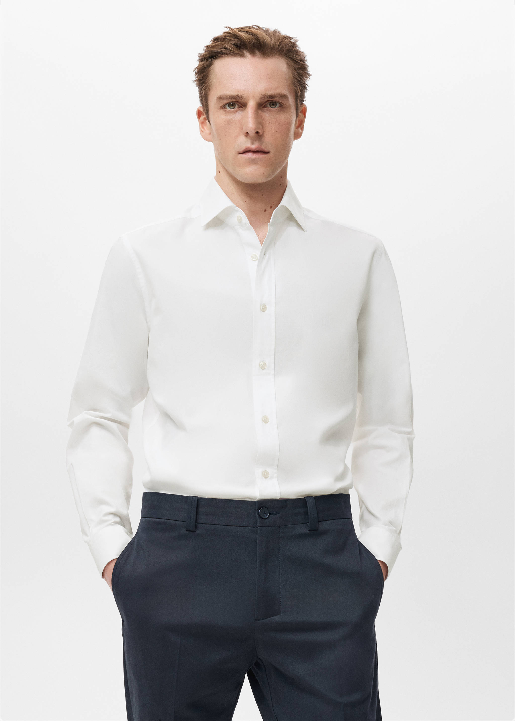 Chemise 100 % coton slim-fit - Plan moyen