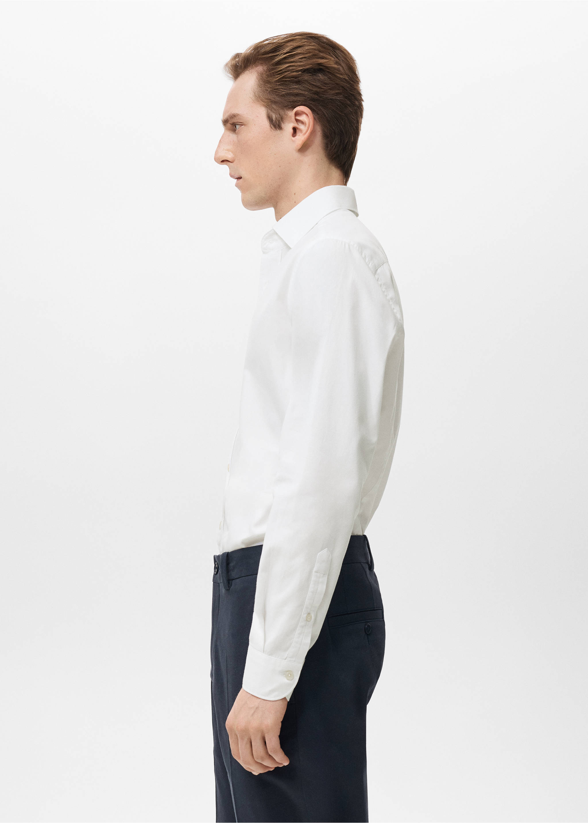 Chemise 100 % coton slim-fit - Détail de l'article 2, Blanc. Ref: 27041314-00.