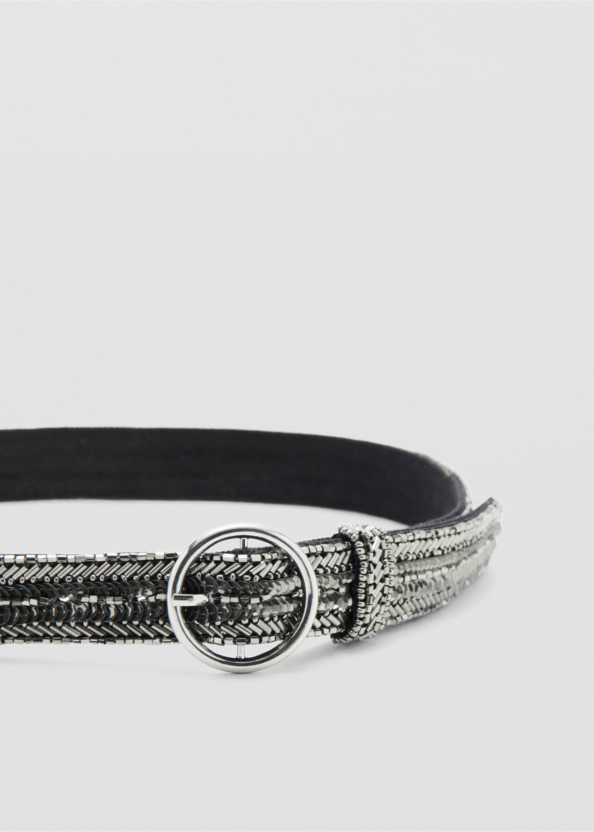 Ремень с бисером - Средний план, Серый. Ref: 27041315-00.