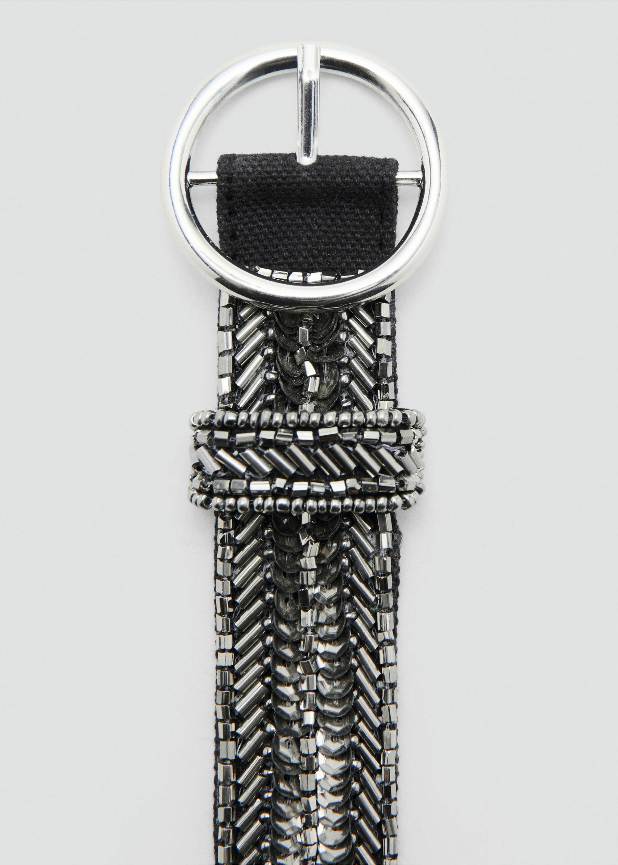 Ремень с бисером - Деталь изделия 1, Серый. Ref: 27041315-00.