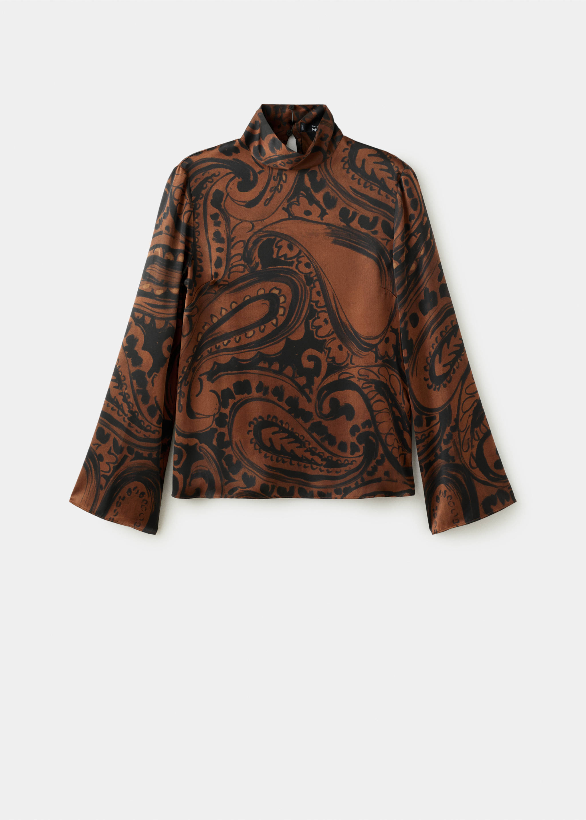 Blouse satinée imprimé cachemire - Article sans modèle, Orange brûlé. Ref: 27041318-00.