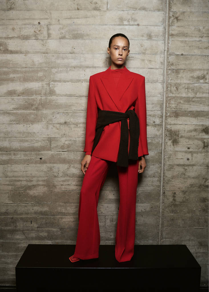 High-waist suits trousers — Red