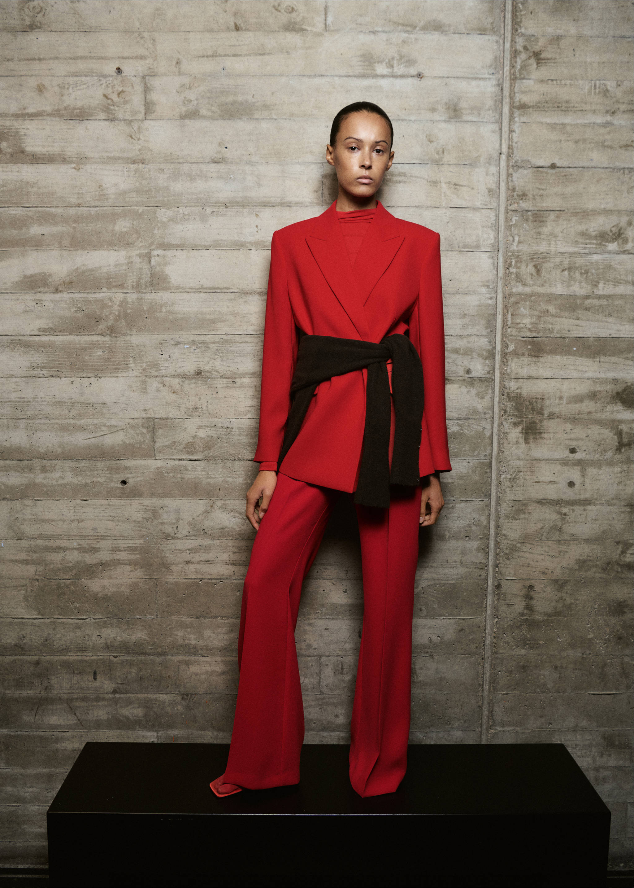 高腰西装长裤 - null, 红色. Ref: 27041320-00.