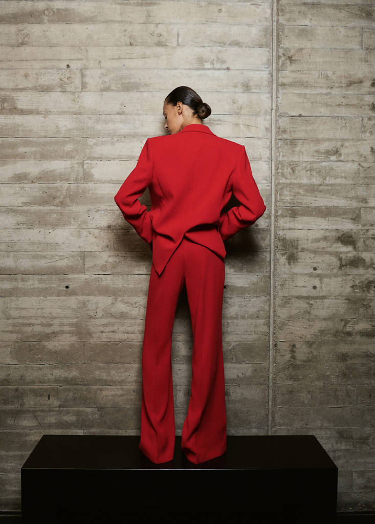 High-waist suits trousers — Red