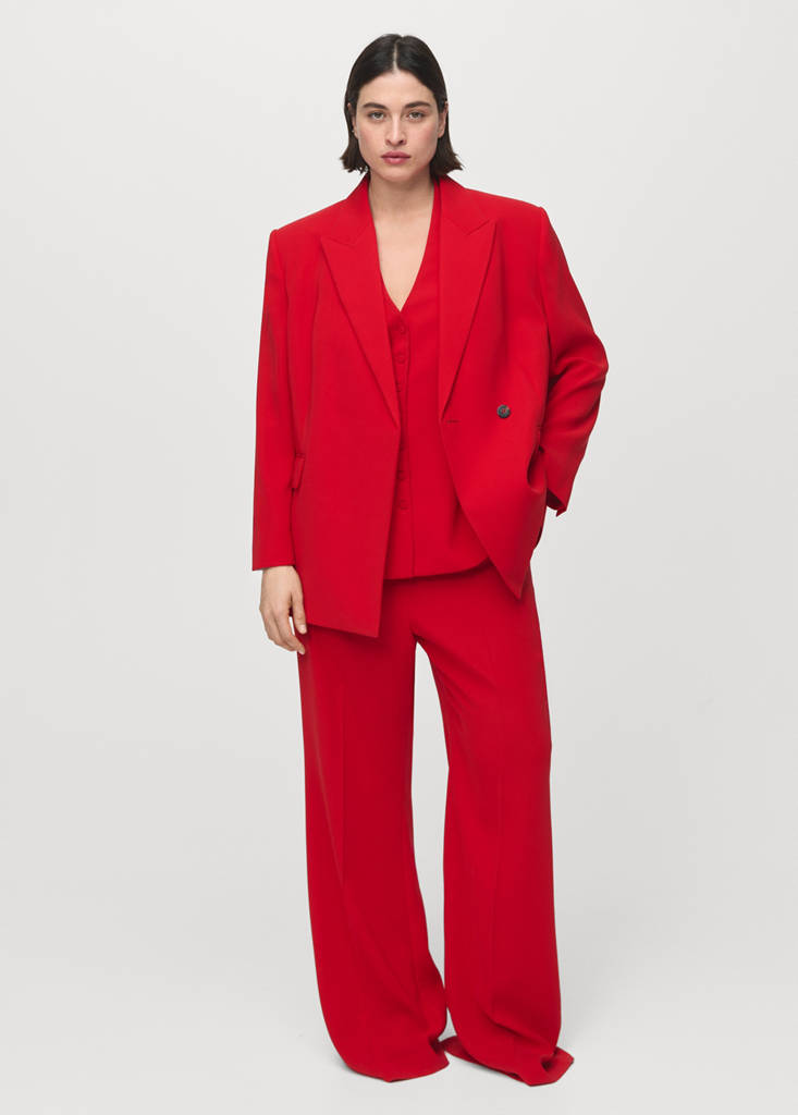 High-waist suits trousers — Red