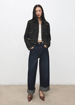 Tweed jacket with notched lapel collar — Green 2