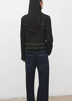 Tweed jacket with notched lapel collar — Green 3