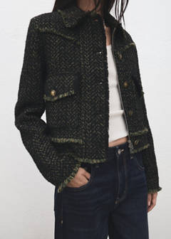 Tweed jacket with notched lapel collar — Green 5