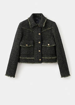 Tweed jacket with notched lapel collar — Green 6