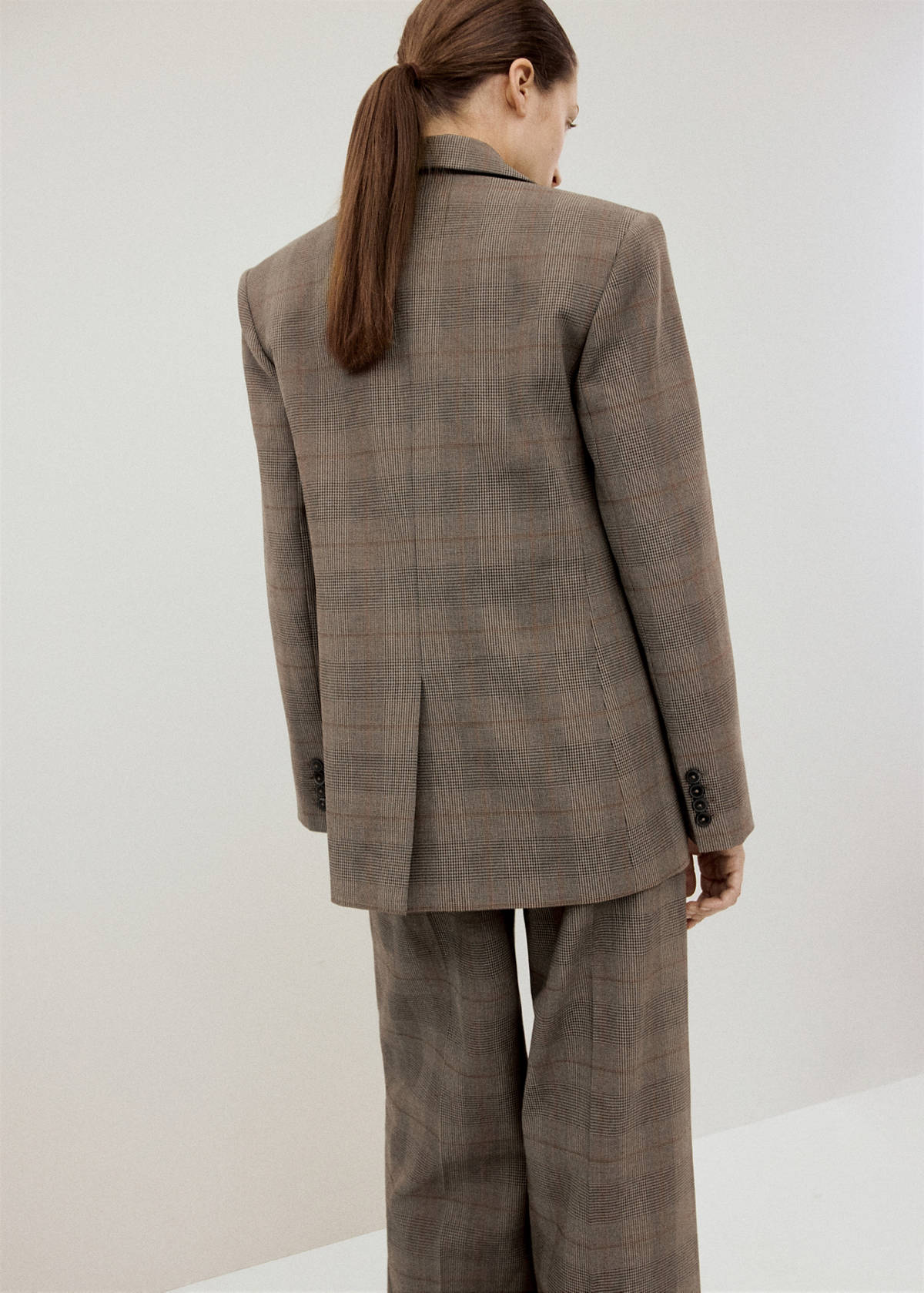Check suit jacket — Brown