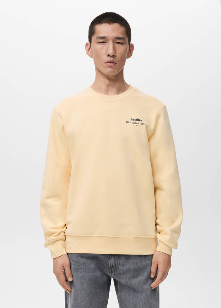 Sudadera texto estampada regular fit