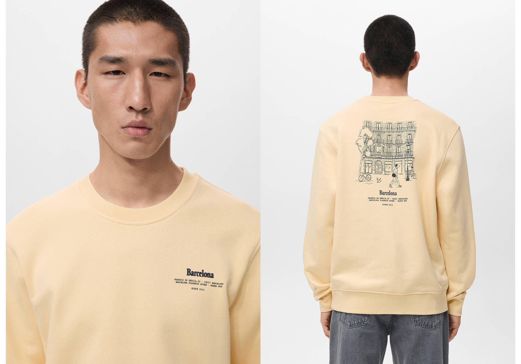 Regular-fit sweatshirt with text print - Panoramic plane