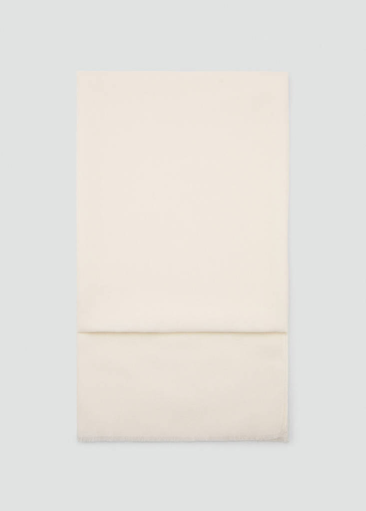 Frayed edge scarf — Ecru