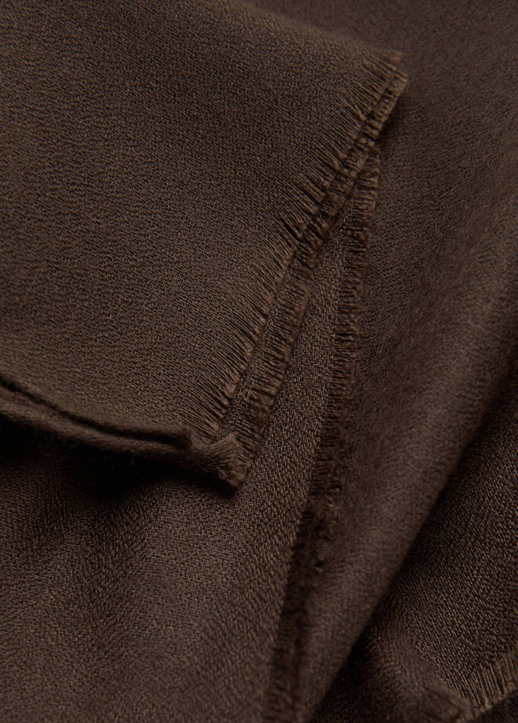 Frayed edge scarf — Chocolate