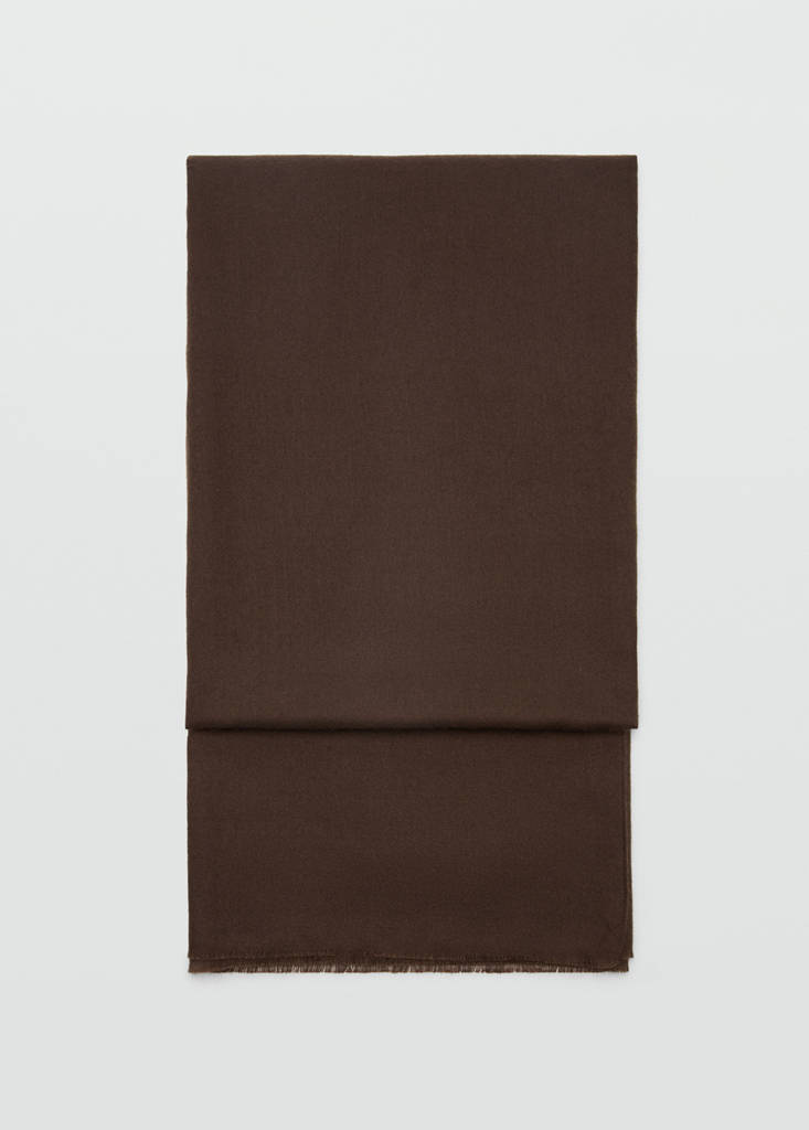 Frayed edge scarf — Chocolate