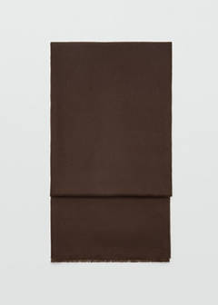Frayed edge scarf — Chocolate 2