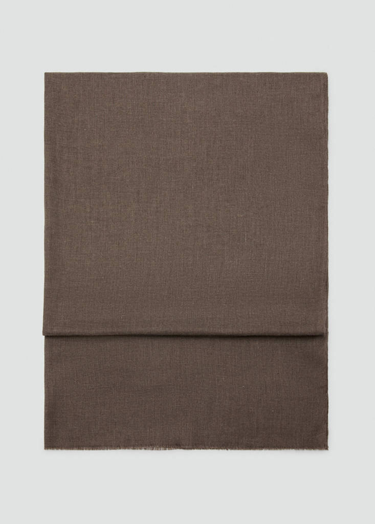 Frayed edge scarf — Medium Brown