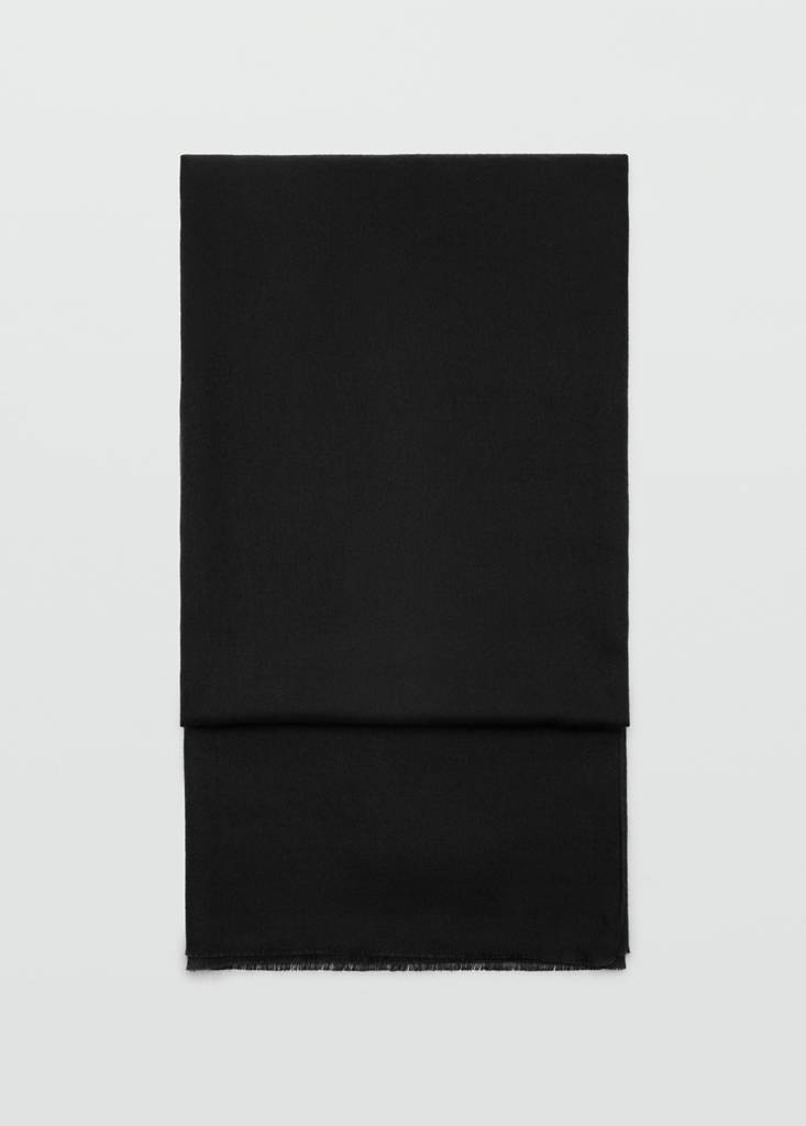Frayed edge scarf — Black
