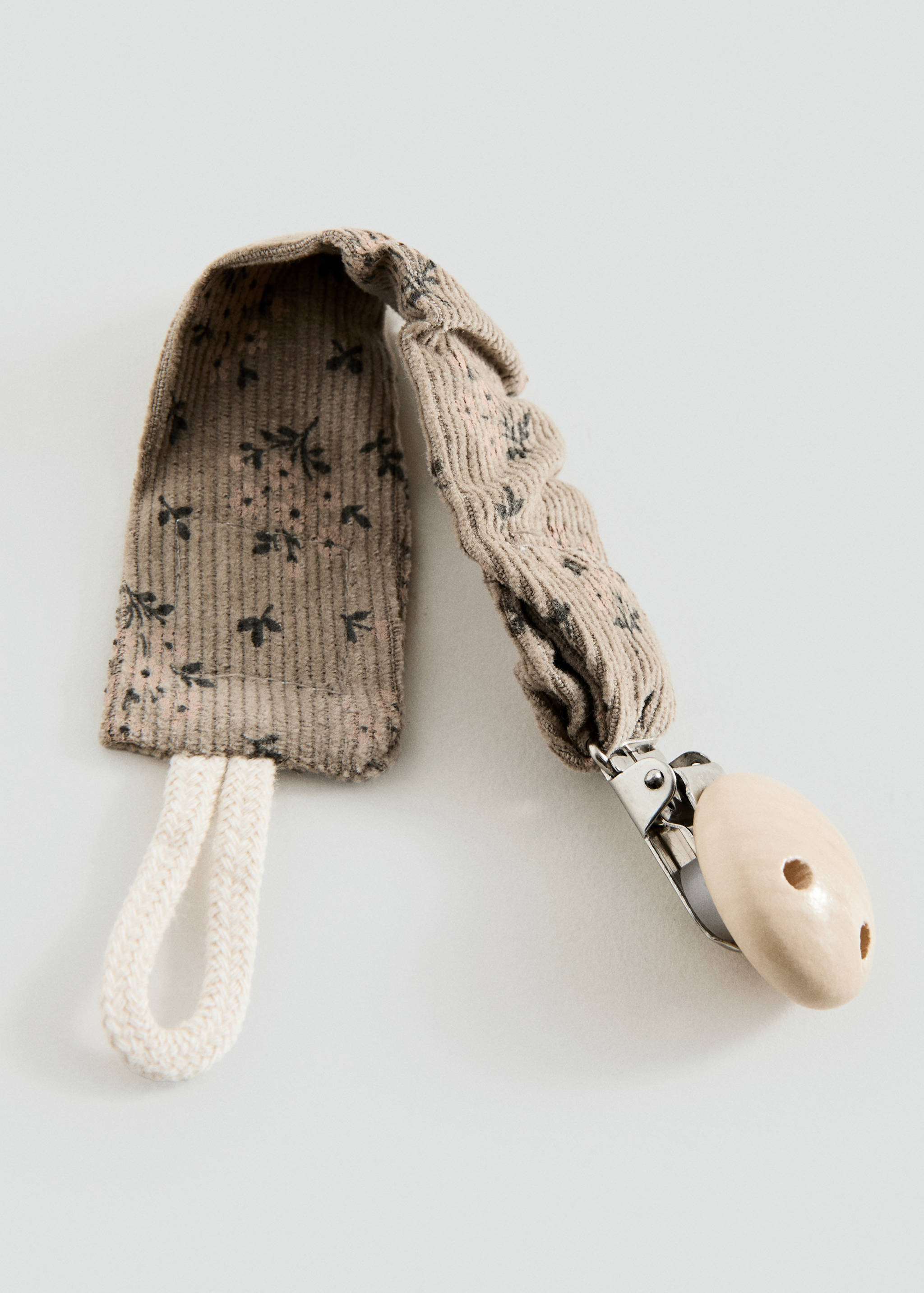 Kadife çiçek desenli emzik askısı - Orta plan