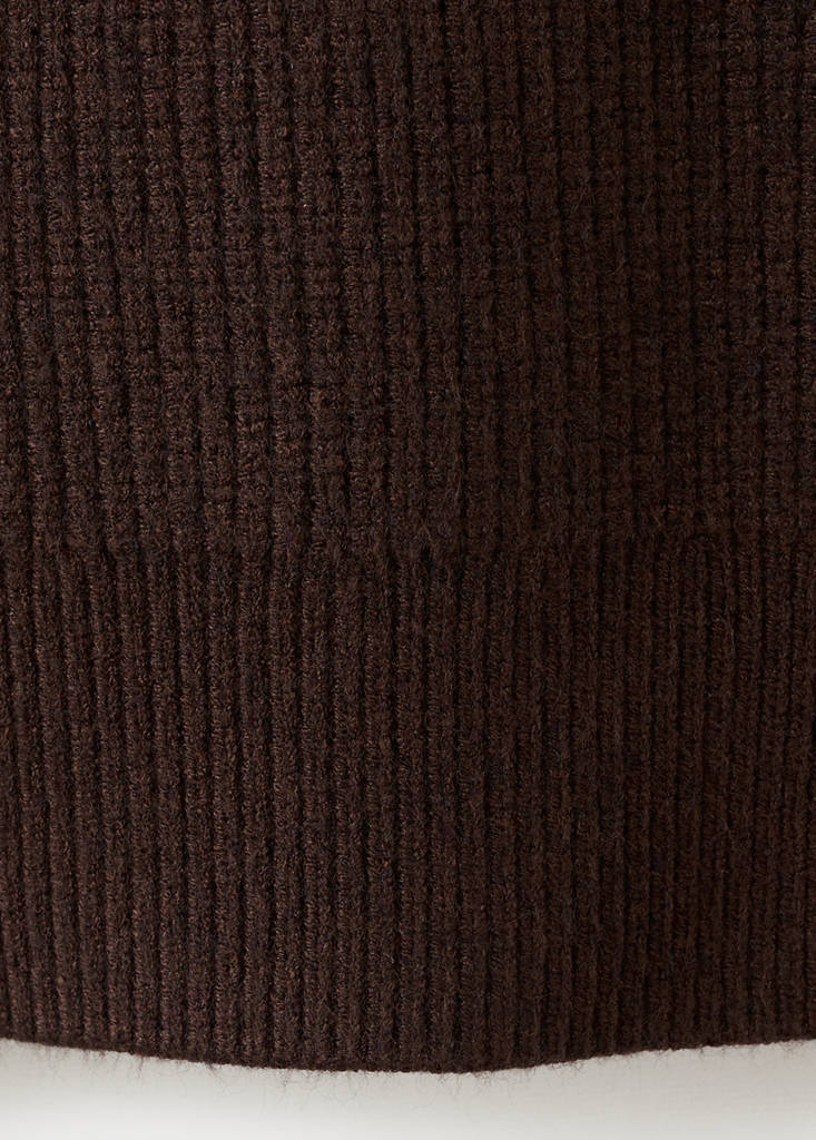 Sweater with contrasting zip collar — Chocolate