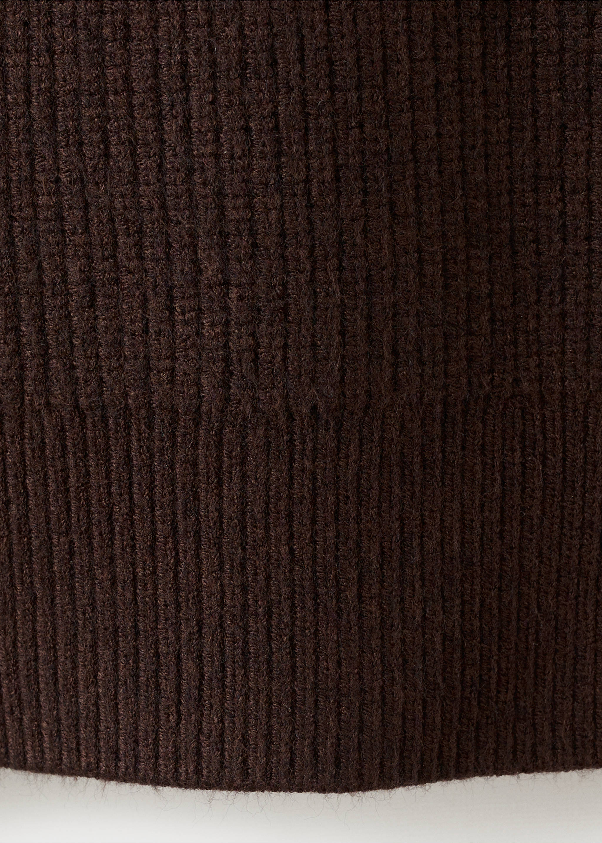 Pull col contrasté à zip - Détail de l'article 0, Chocolat. Ref: 27041331-00.