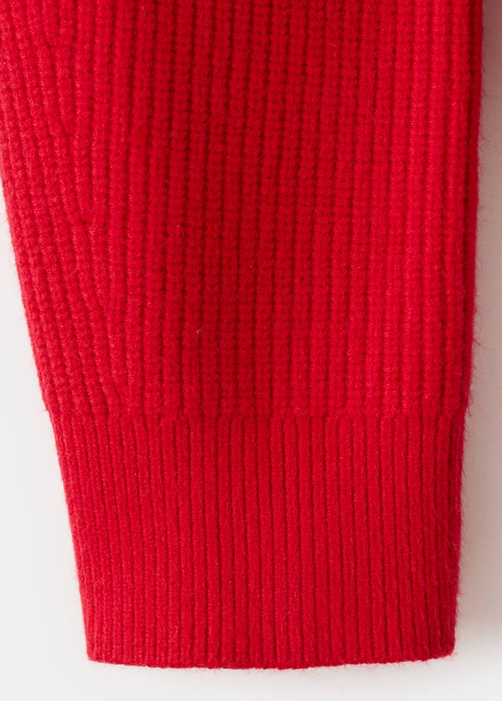 Sweater with contrasting zip collar — Red