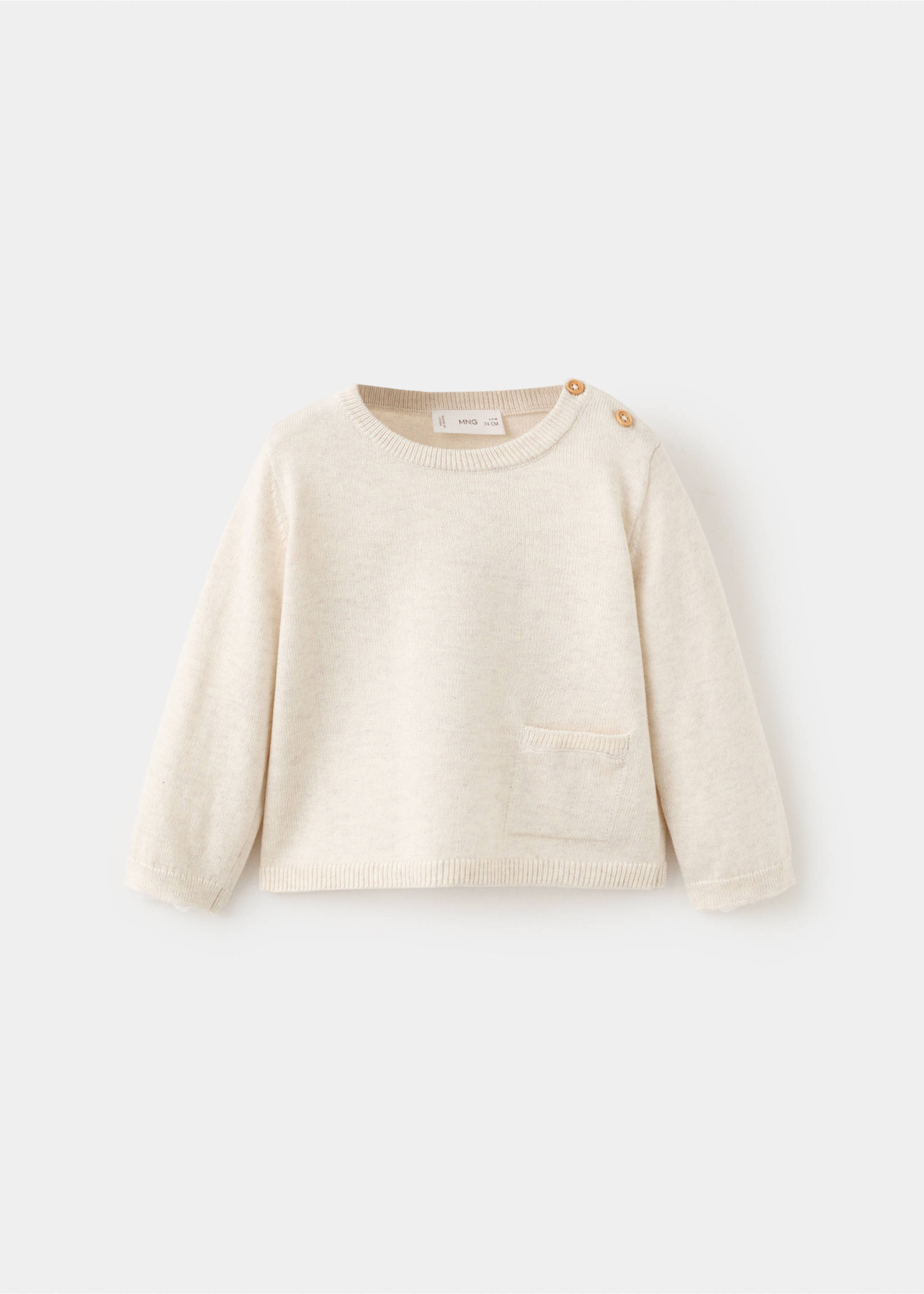 Knit pocket sweater - Article without model, Sand. Ref: 27041333-00.