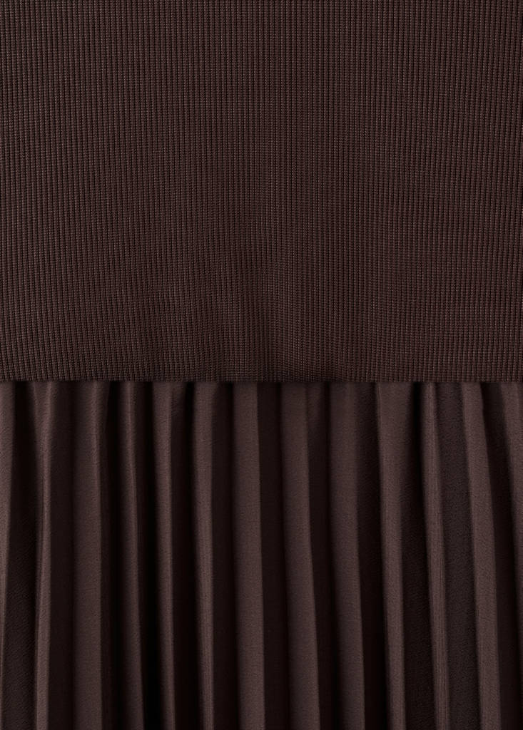 Flared midi-dress with belt — Chocolate