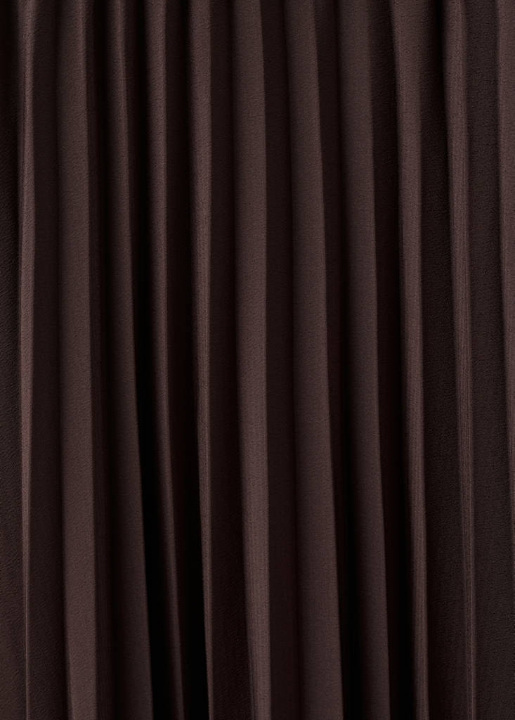 Flared midi-dress with belt — Chocolate
